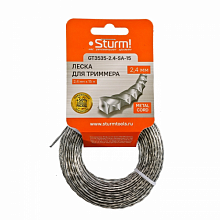 STURM Леска GT3535-4.0-SА-15 для триммера (2.4мм*15м, крученый квадрат, армированная)