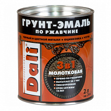 Грунт-эмаль по ржавчине молотковая Серый 2л Dali 