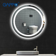 Зеркало круглое G603 GAPPO с подсветкой, сенсорная кнопка, алюминиевая рамка (60*60)