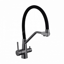 Смеситель для кухни KITCHEN AV9006GM с гибким изливом цвет оружейная сталь  